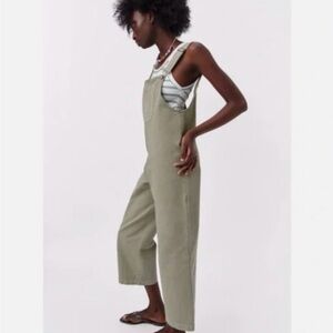 Zara Women’s Olive Color Overalls; Sz Medium